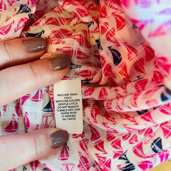 Vineyard Vines Pink Sailboat Print Cotton Button Down Coastal Preppy 8 - Picture 5 of 6